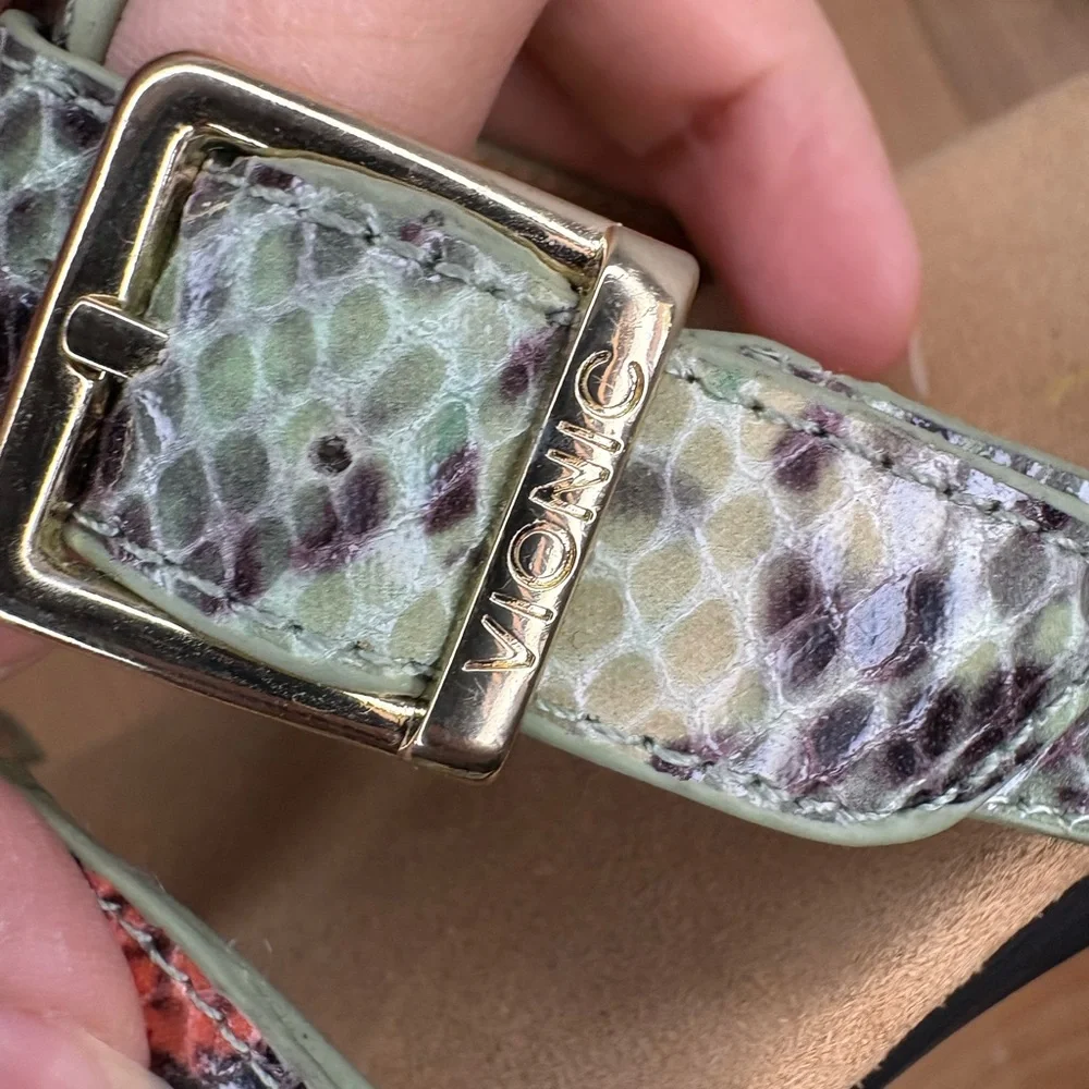 Wedge Slide Sandals in Snake Print - Women